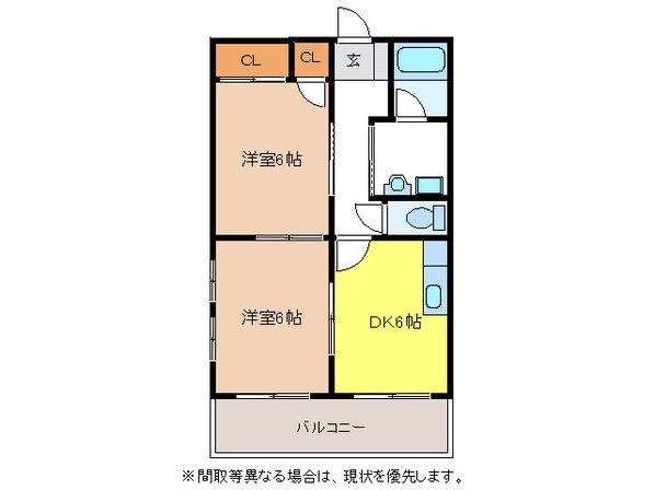 ジュネスＫＯＡの物件間取画像